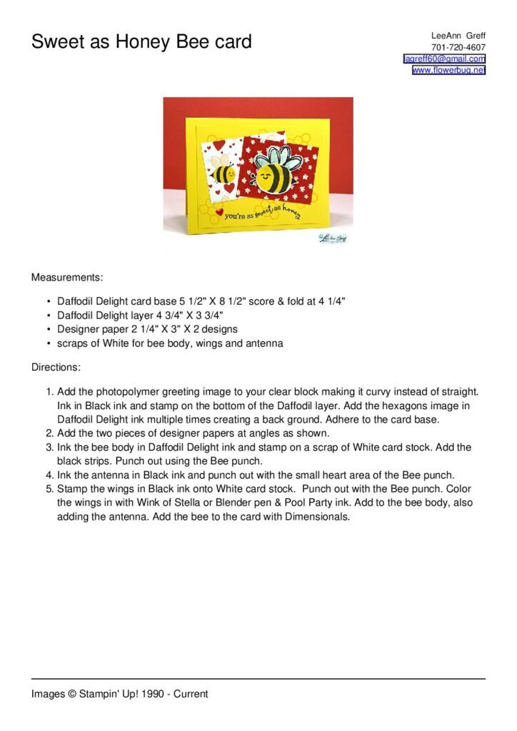 thumbnail of Sweet as Honey Bee card