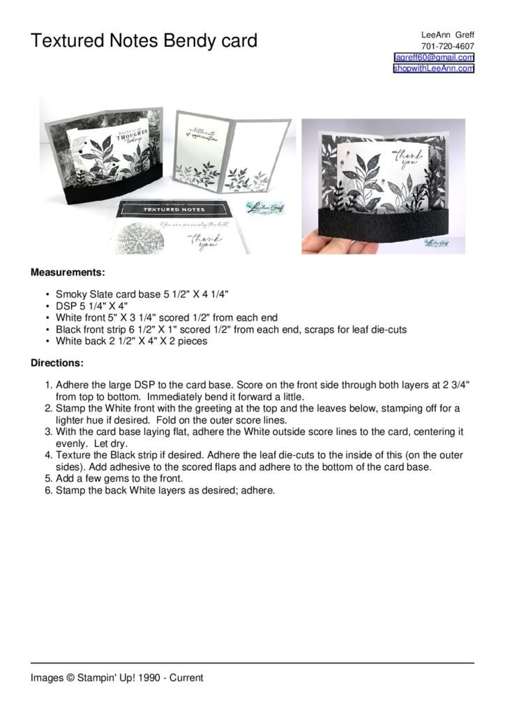 thumbnail of Textured Notes Bendy card March 25