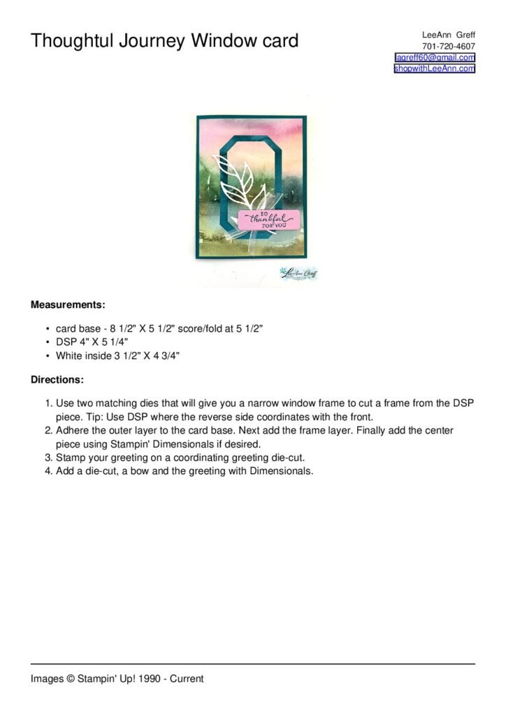 thumbnail of Thoughtful Journey Window card