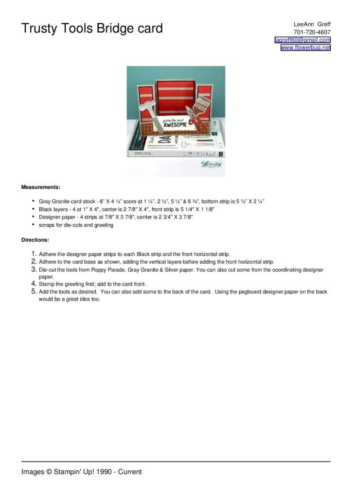 thumbnail of Trusty Tools Bridge-fold card