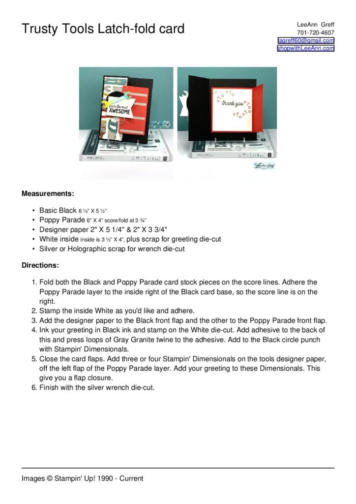 thumbnail of Trusty Tools Latch-fold card