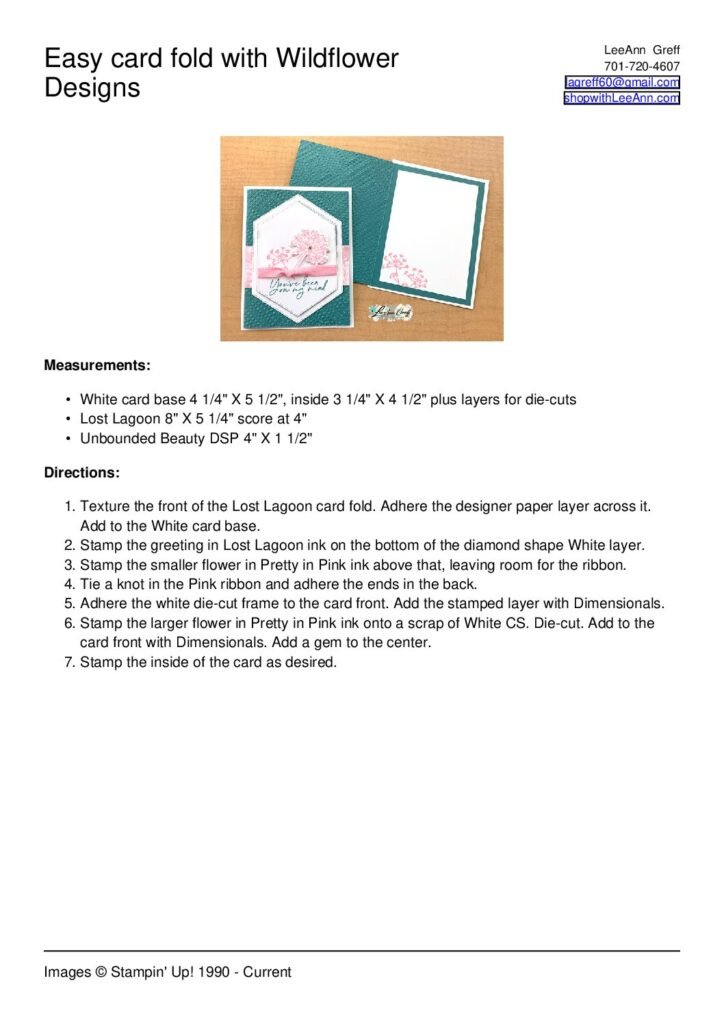 thumbnail of Wildflower Designs easy fold