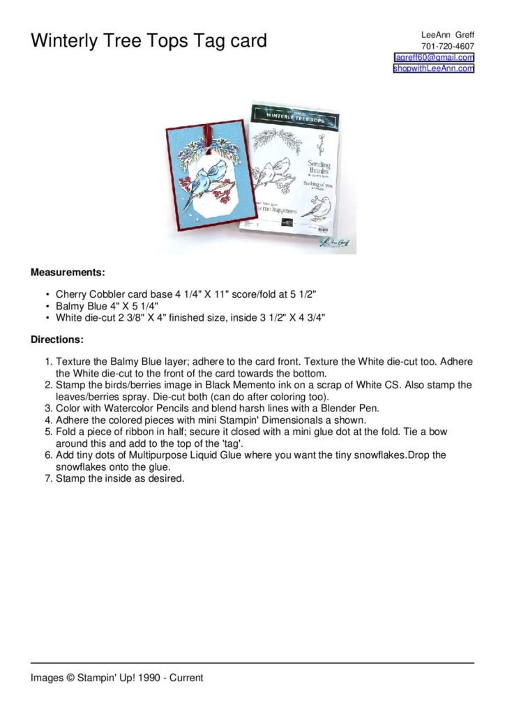 thumbnail of Winterly Tree Tops Tag