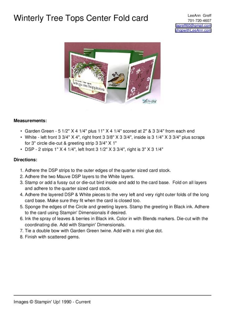 thumbnail of Winterly Tree Tops center fold card