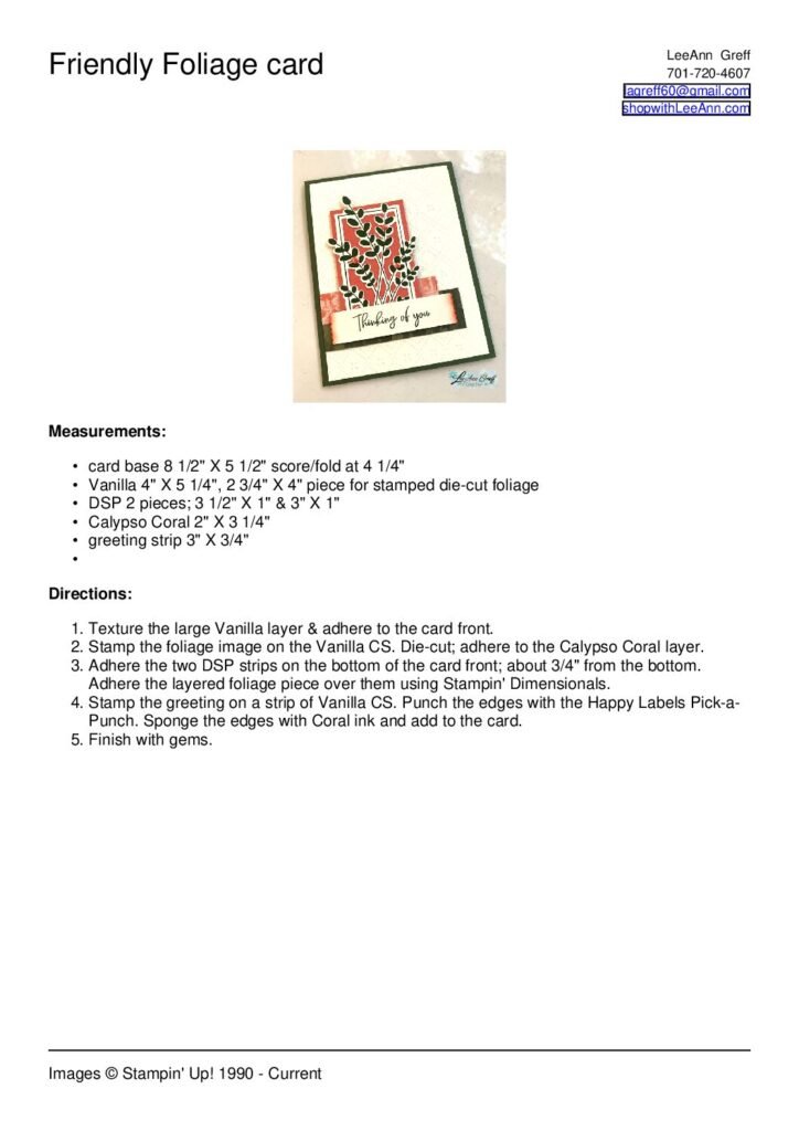 thumbnail of Friendly Foliage card