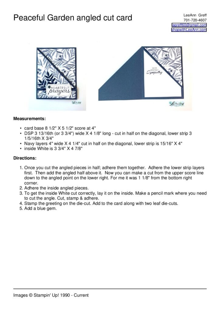 thumbnail of Peaceful Garden Angled cut card