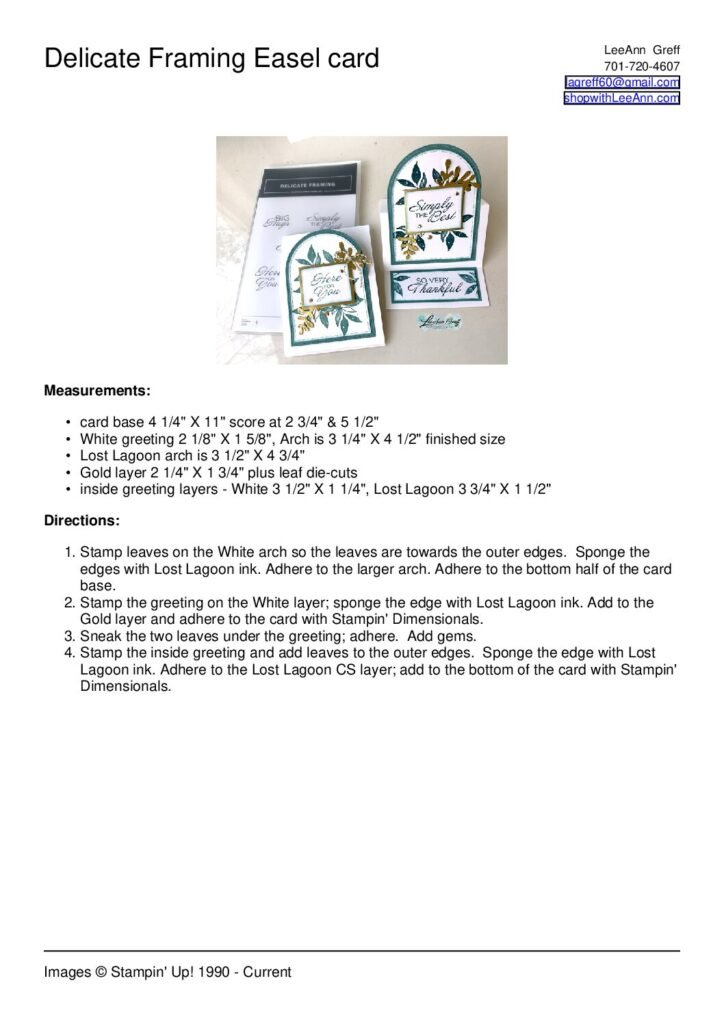 thumbnail of Delicate Framing Easel card