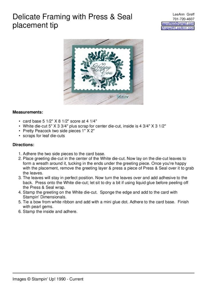 thumbnail of Delicate Framing with press & seal